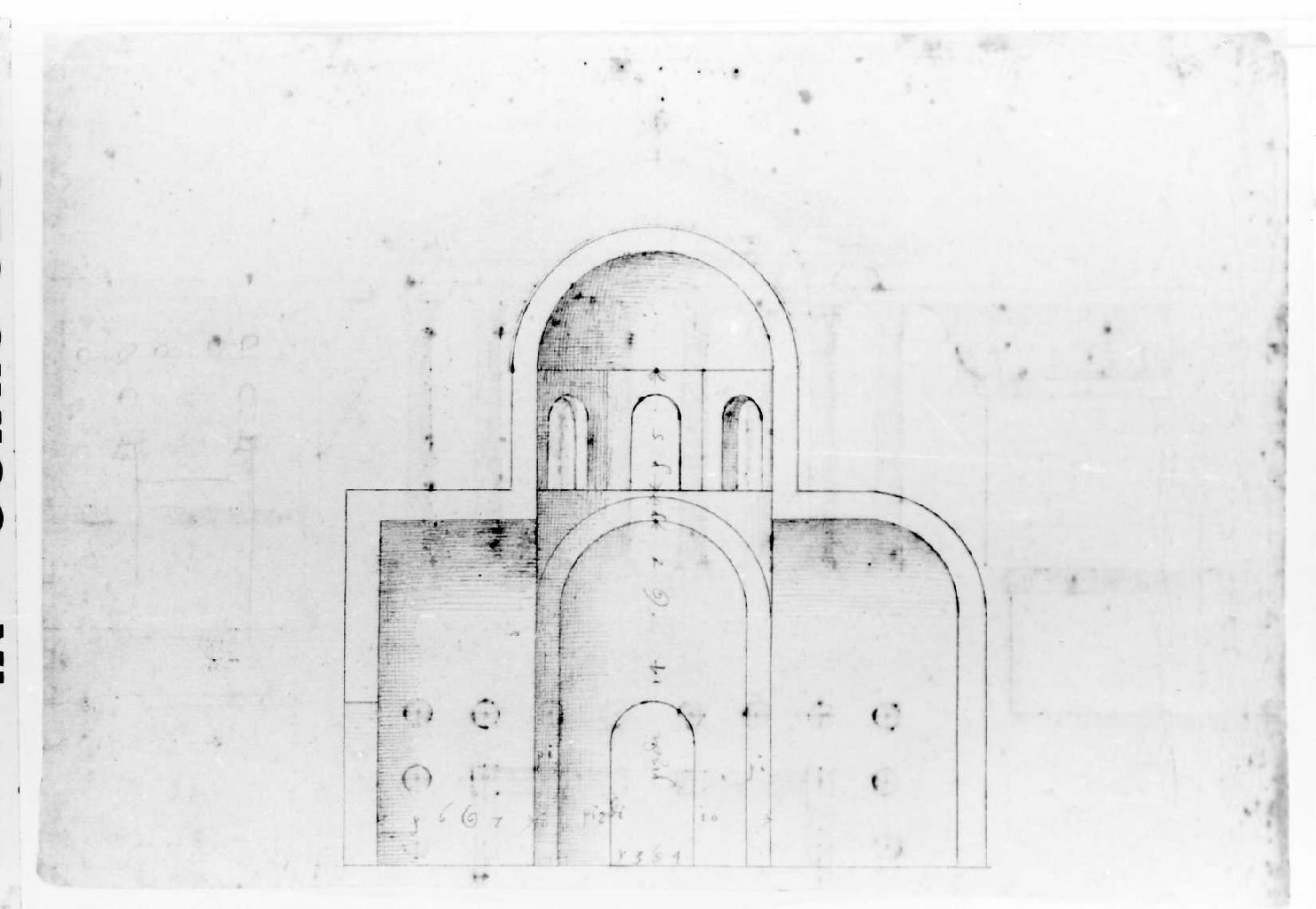 sezione di edificio (disegno) di Palladio Andrea (sec. XVI)
