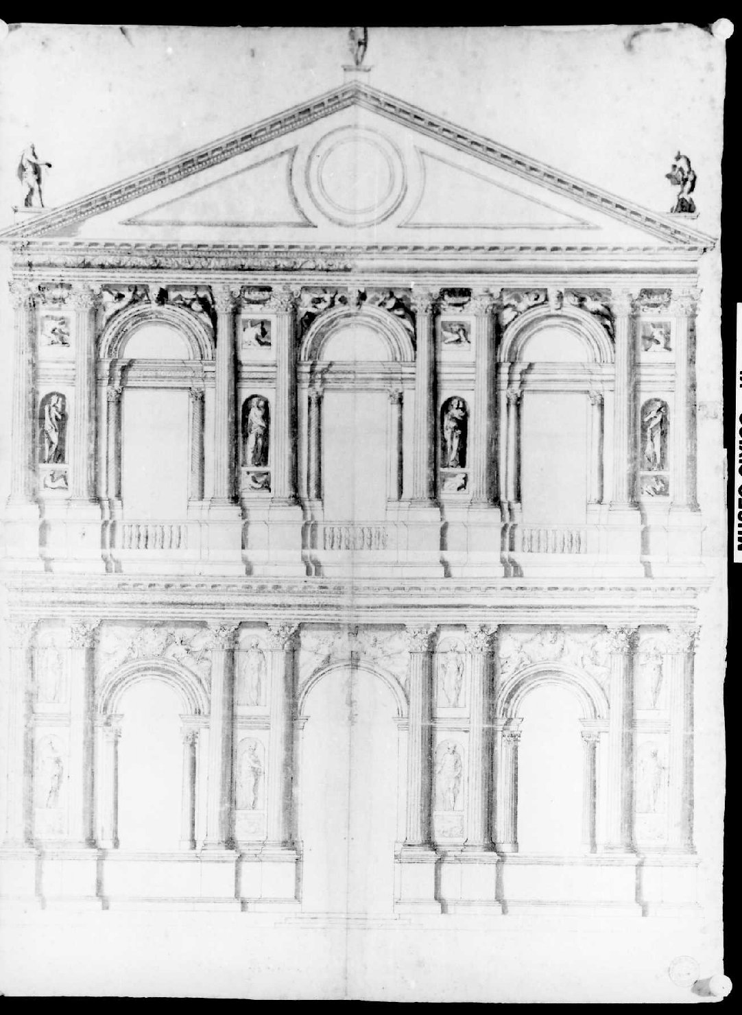 prospetto di edificio (disegno) di Palladio Andrea, Brusasorci Domenico (sec. XVI)