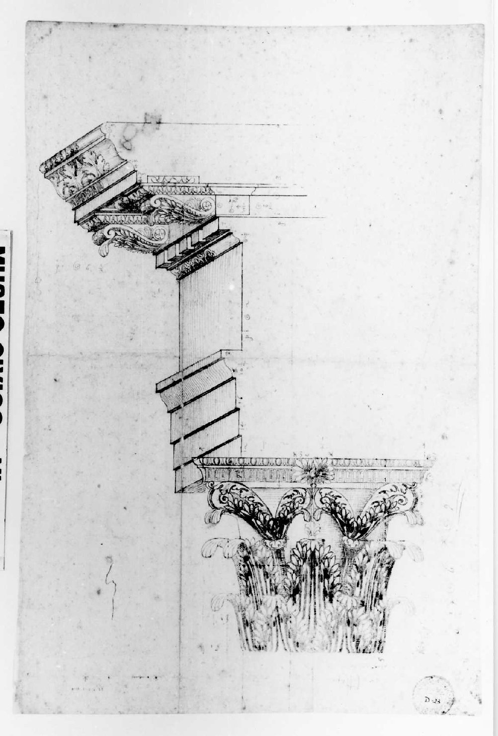 elementi architettonici (disegno) di Palladio Andrea (sec. XVI)