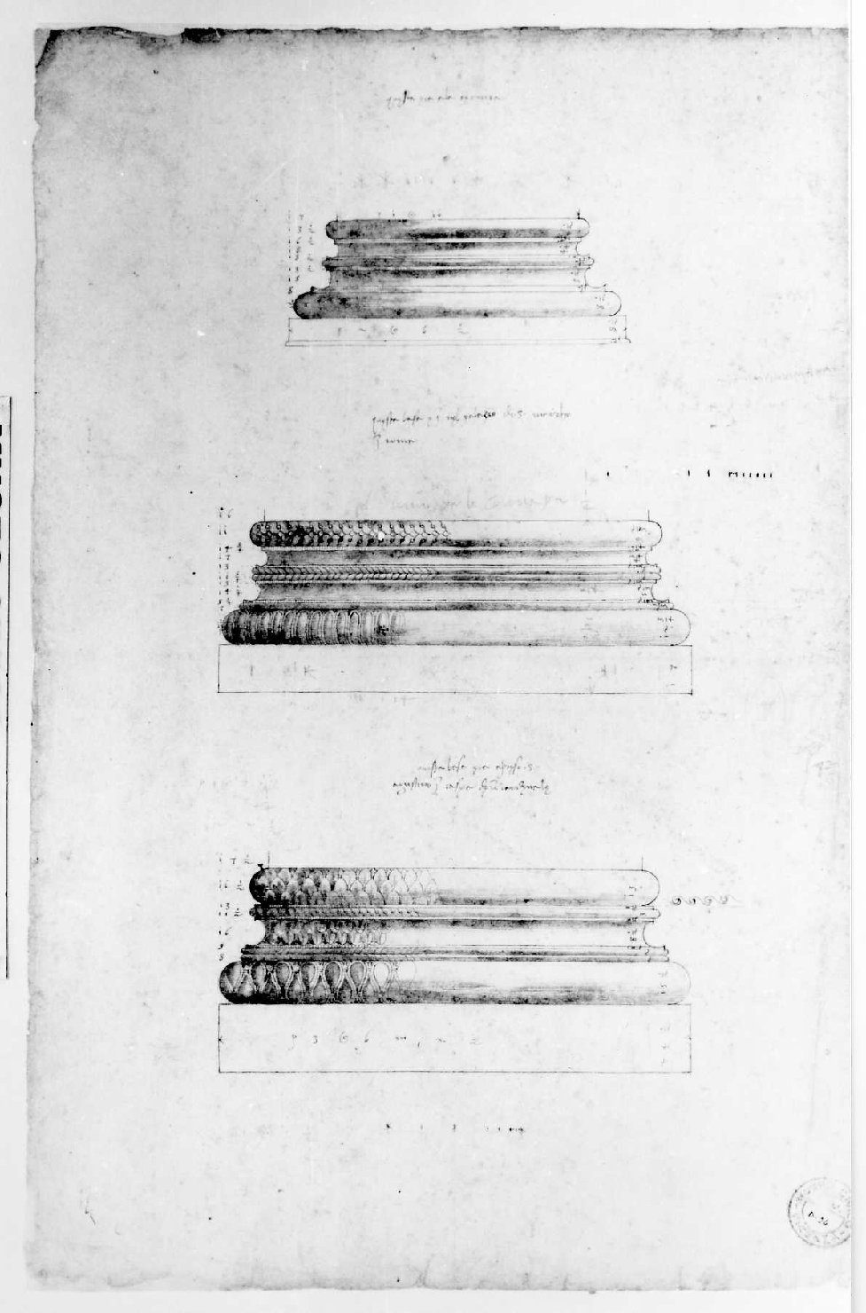 elementi architettonici (disegno) di Palladio Andrea (sec. XVI)