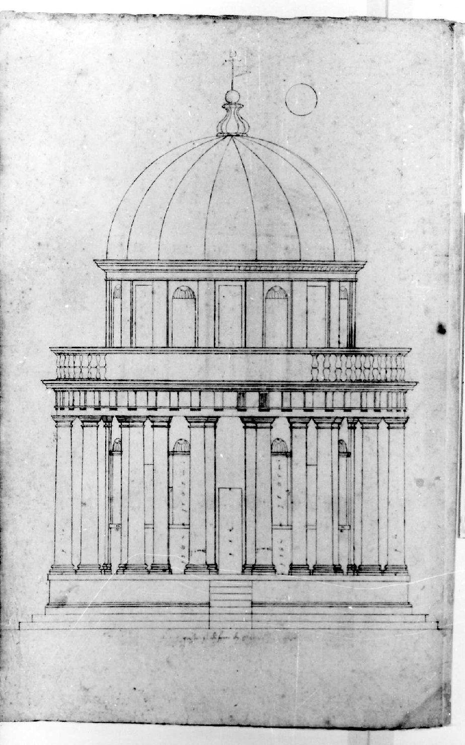 prospetto di edificio (disegno) di Palladio Andrea (sec. XVI)