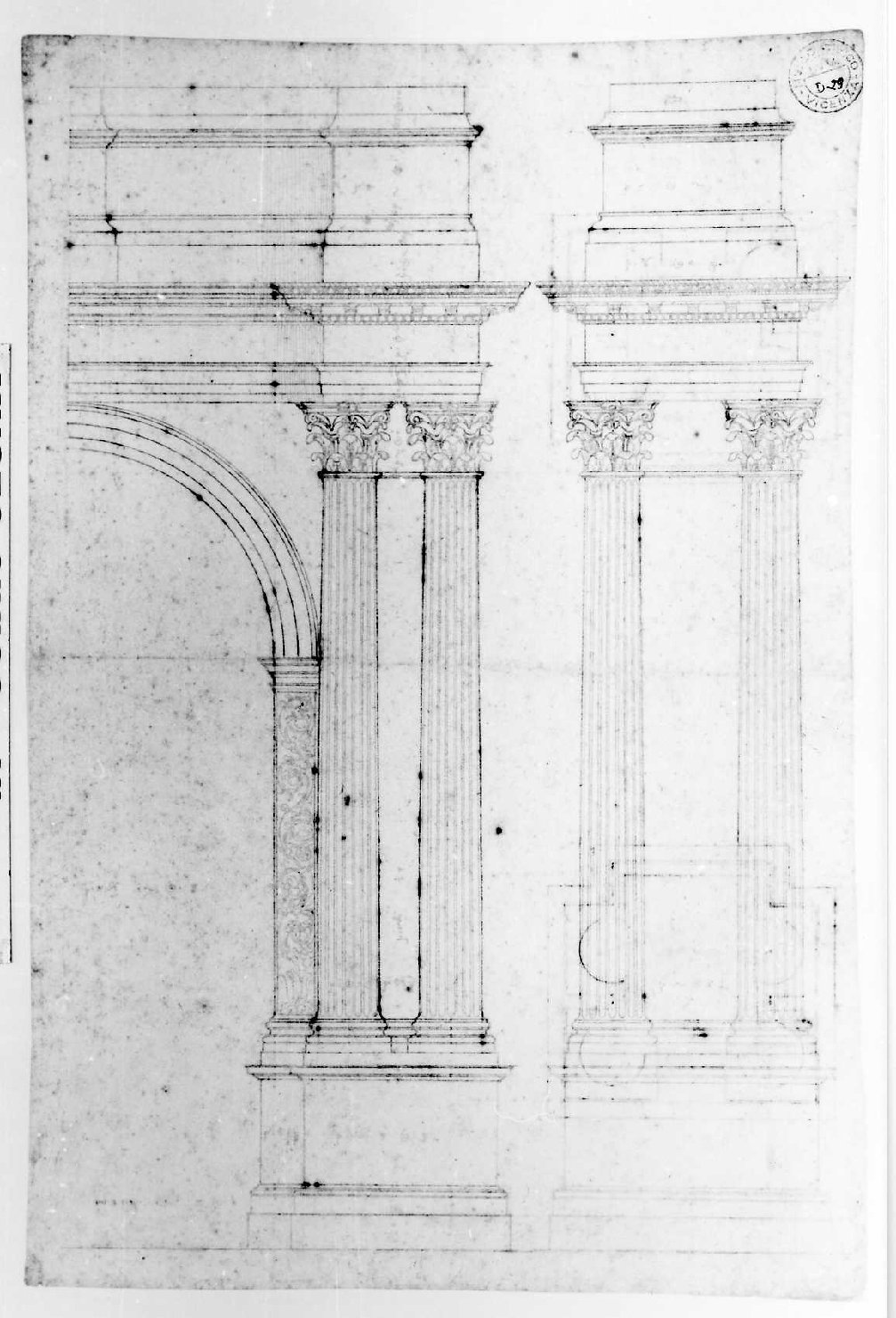 elementi architettonici (disegno) di Palladio Andrea (sec. XVI)