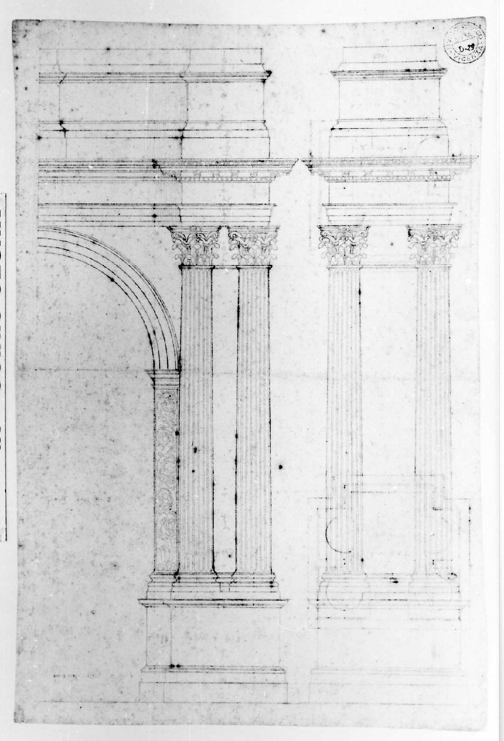 elementi architettonici (disegno) di Palladio Andrea (sec. XVI)