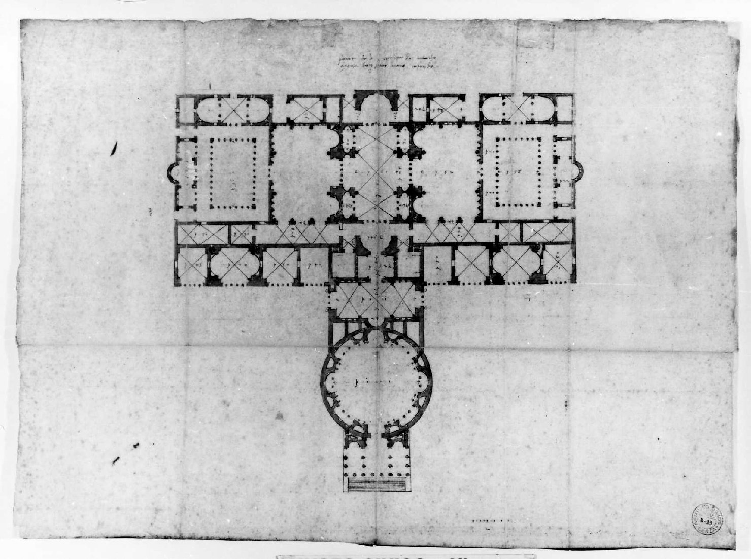 pianta di edificio (disegno) di Palladio Andrea (sec. XVI)