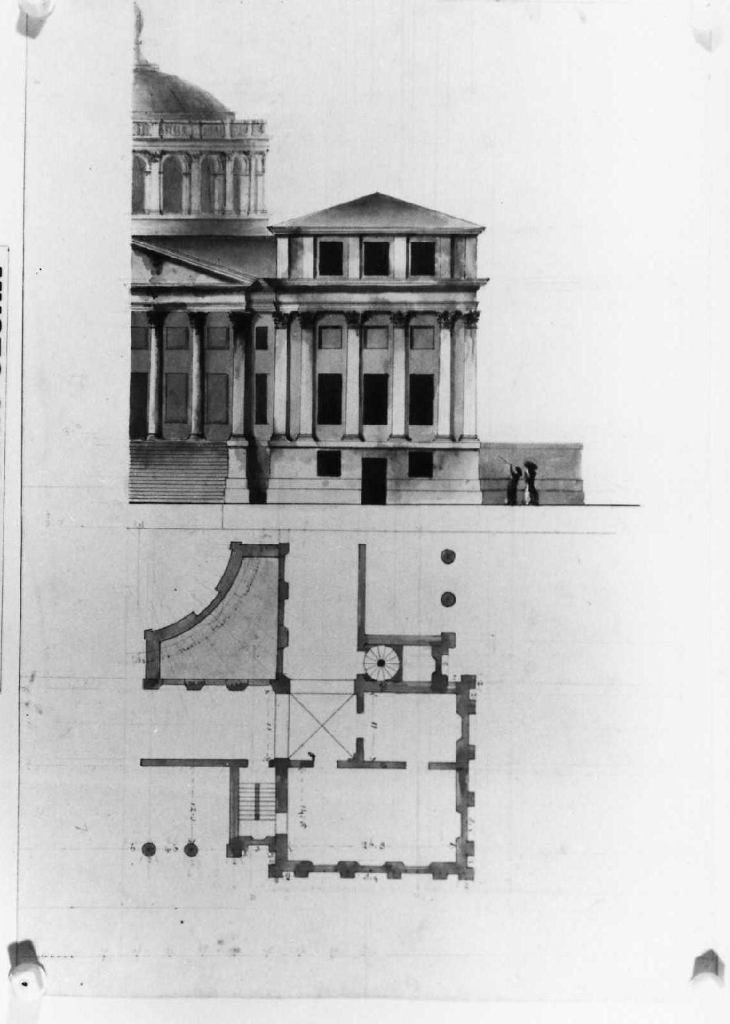villa Zilio-Grandi ad Arcugnano (VI) (disegno, serie) di Riva Giuseppe (sec. XIX)