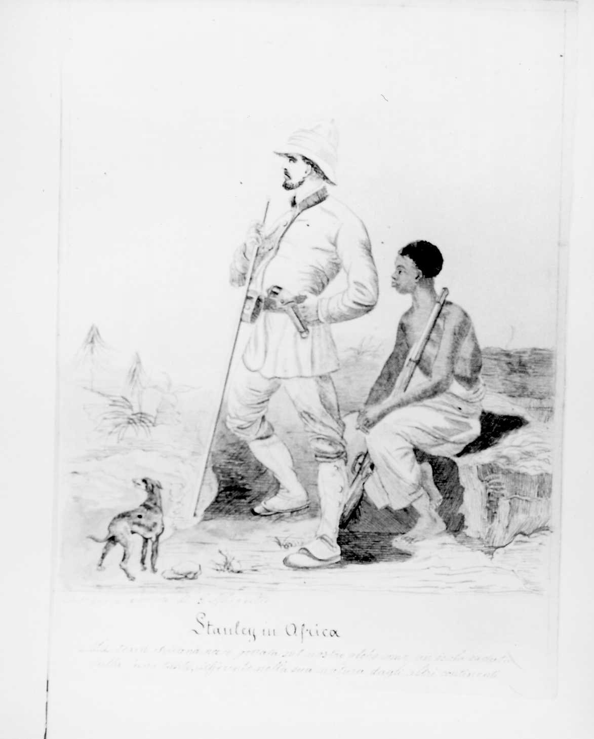 Stanley in Africa (disegno) di Schiavetto Giacomo (sec. XIX)