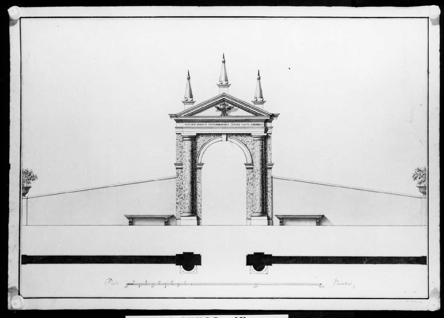 arco d'ingresso (disegno) di Bollina Carlo (secc. XVIII/ XIX)