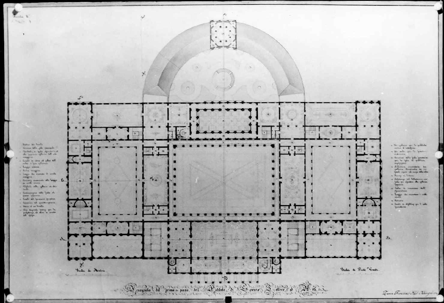 pianta di edificio (disegno, serie) di Zanin Francesco (sec. XIX)