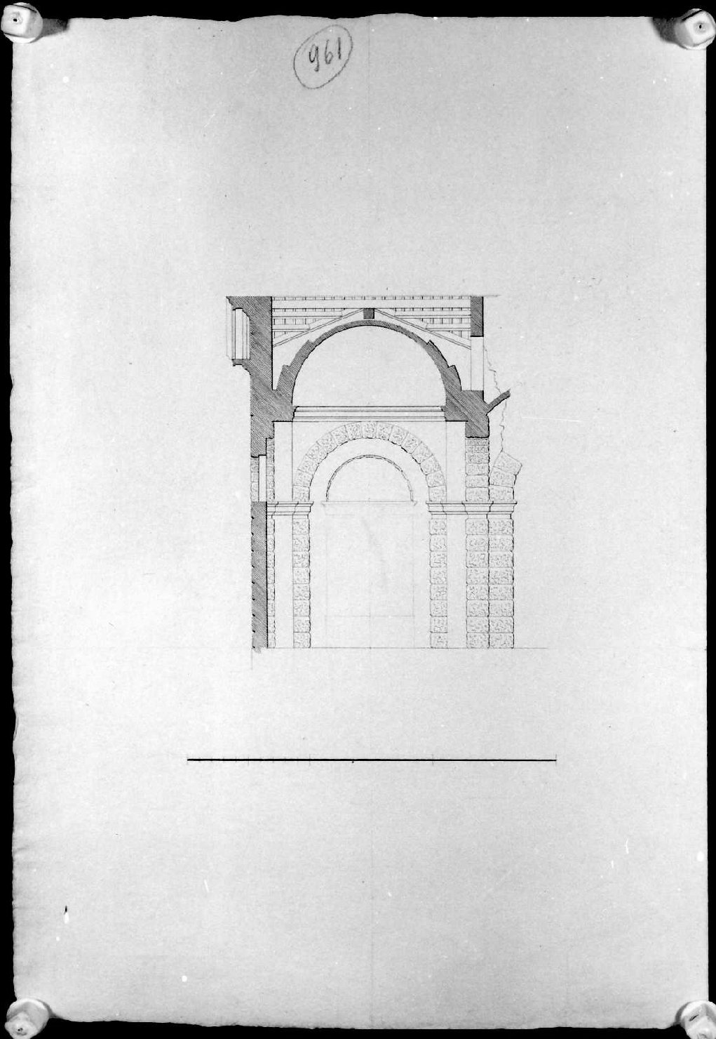 cimitero di Vicenza (disegno) di Malacarne Bartolomeo (sec. XIX)