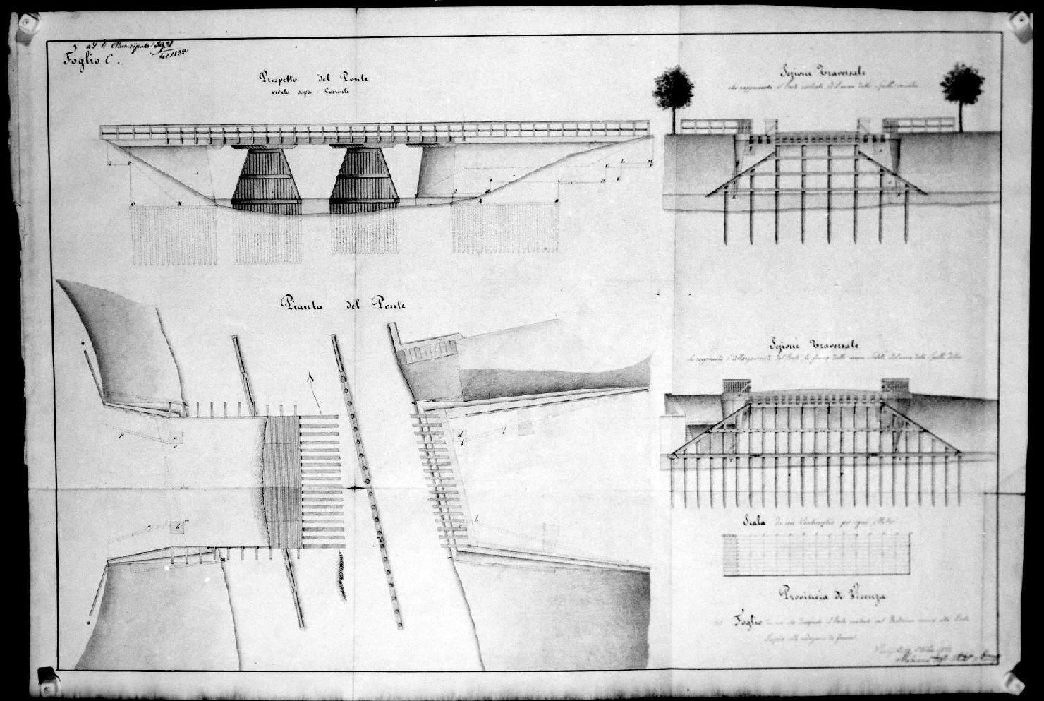 ponte (disegno) di Malacarne Bartolomeo (sec. XIX)