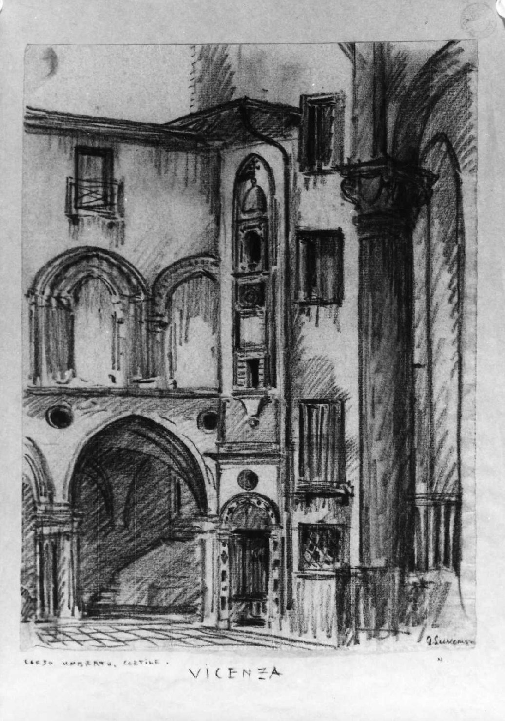 veduta di Vicenza (disegno) di Lukomsky Giorgio (sec. XX)