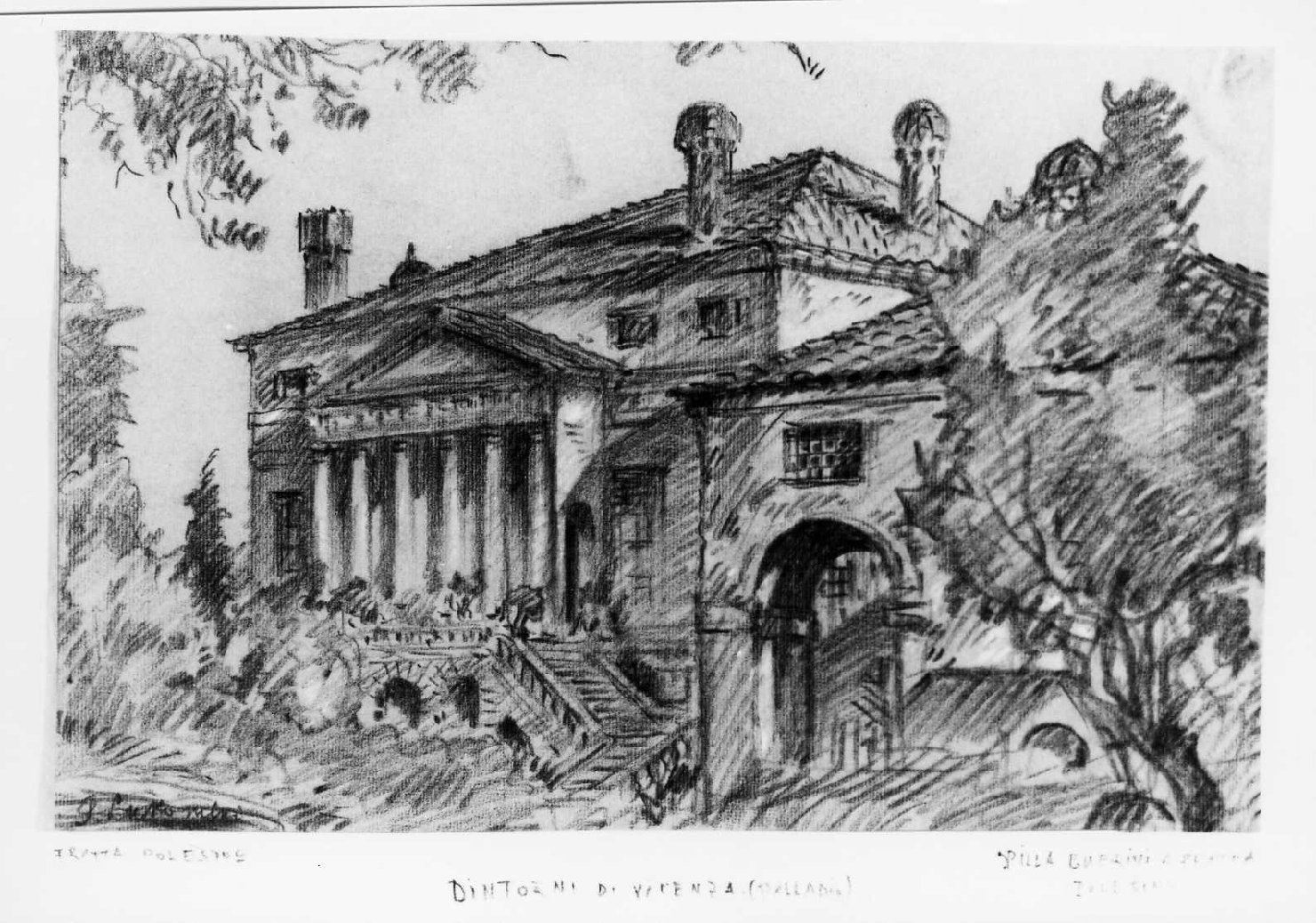 villa Querini a Fratta Polesine (RO) (disegno) di Lukomsky Giorgio (sec. XX)