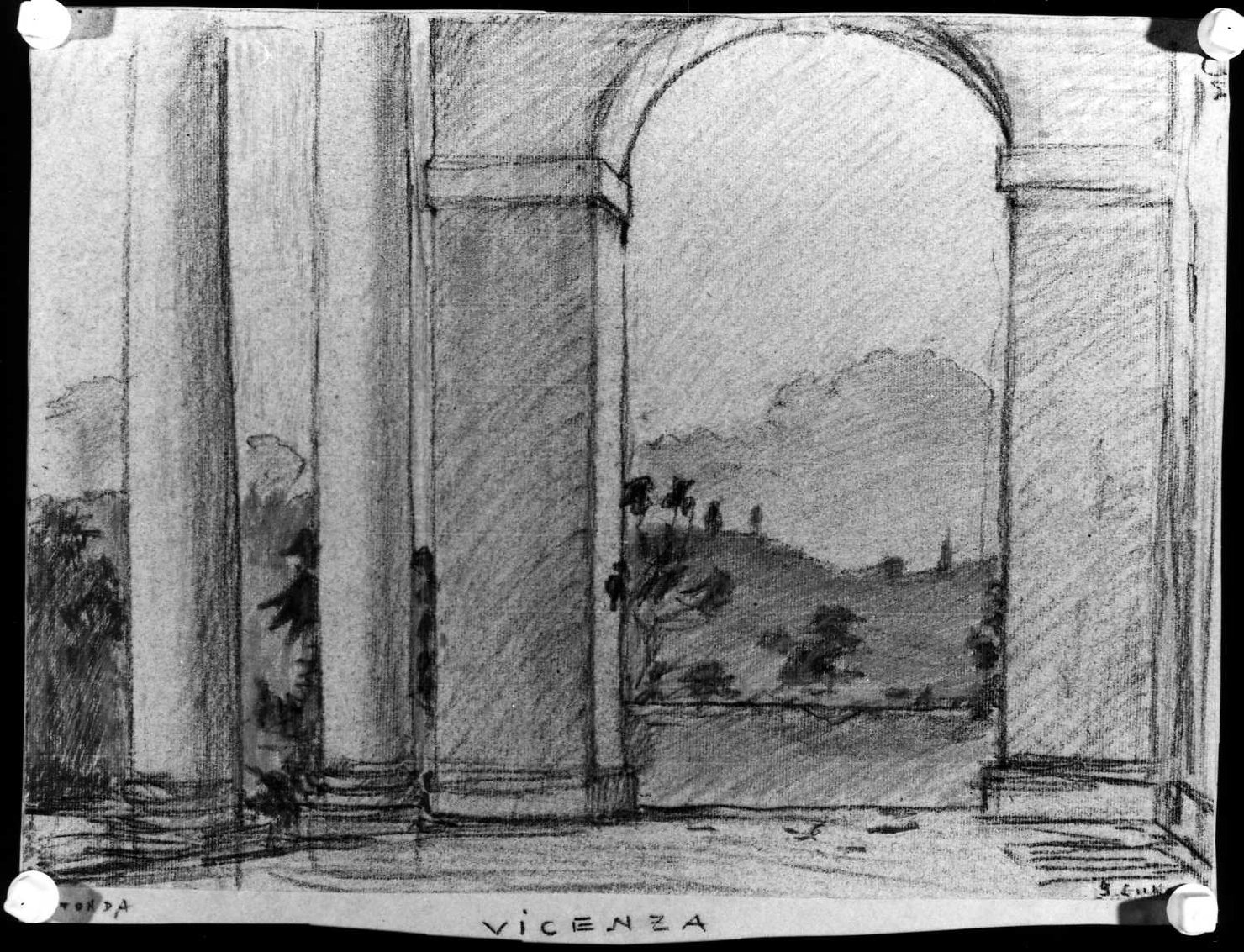veduta di Vicenza (disegno) di Lukomsky Giorgio (sec. XX)