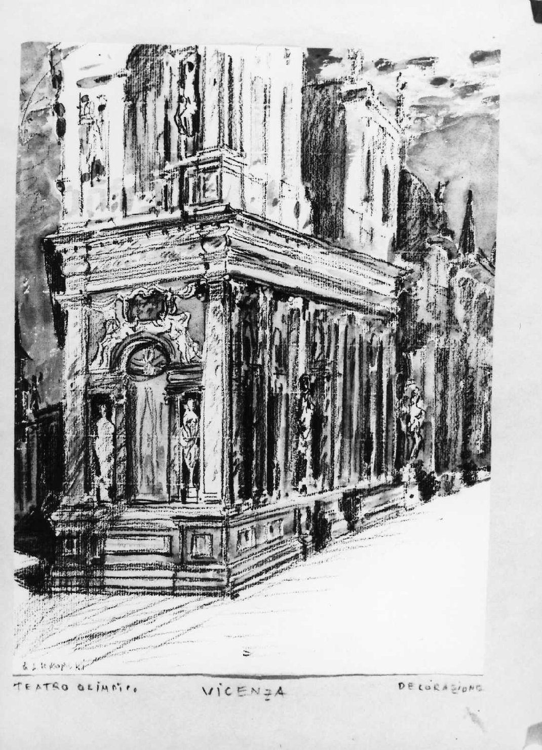 veduta di Vicenza (disegno) di Lukomsky Giorgio (sec. XX)