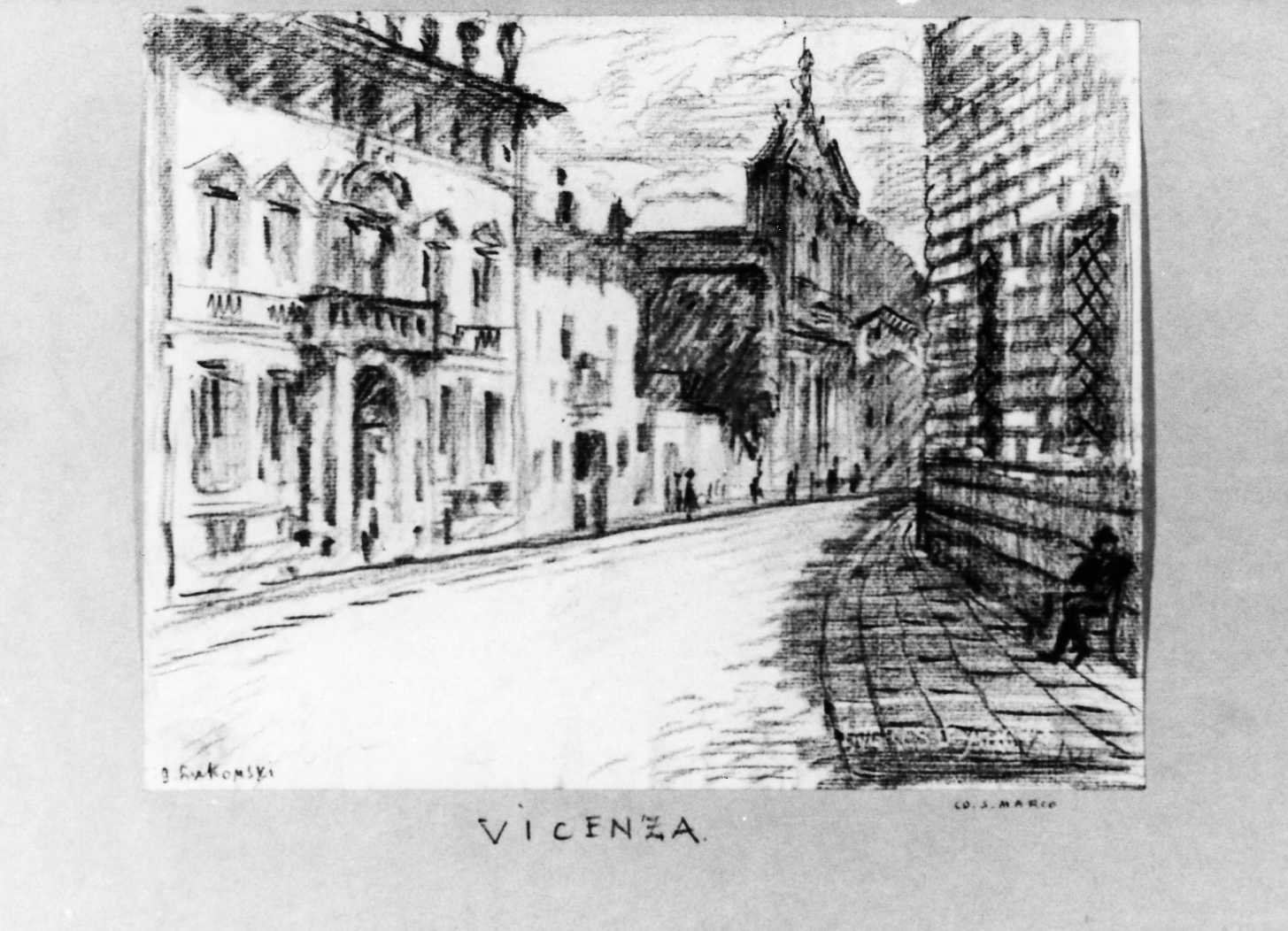 veduta di Vicenza (disegno) di Lukomsky Giorgio (sec. XX)