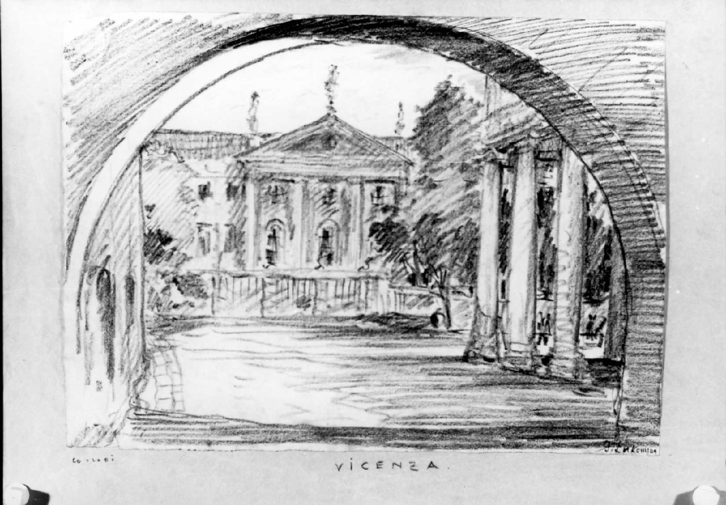 veduta di Vicenza (disegno) di Lukomsky Giorgio (sec. XX)