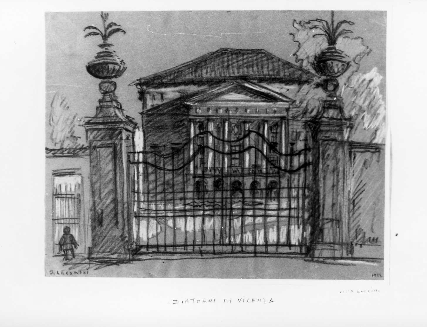 villa Querini a Fratta Polesine (RO) (disegno) di Lukomsky Giorgio (sec. XX)