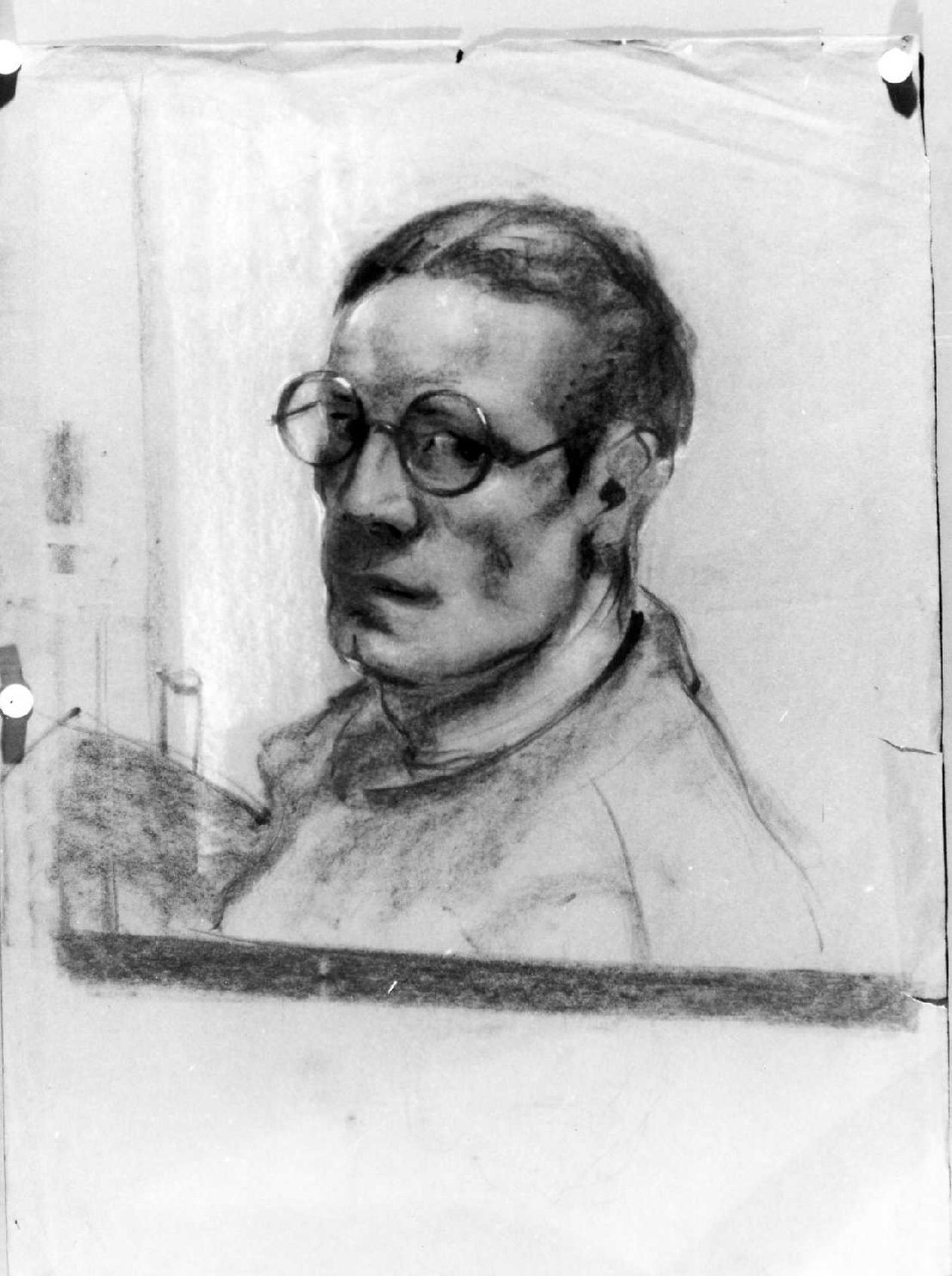 Autoritratto, ritratto d'uomo (disegno) di Lukomsky Giorgio (sec. XX)