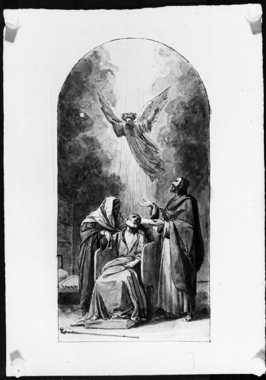 morte di San Giuseppe (disegno preparatorio) di Busato Giovanni (sec. XIX)