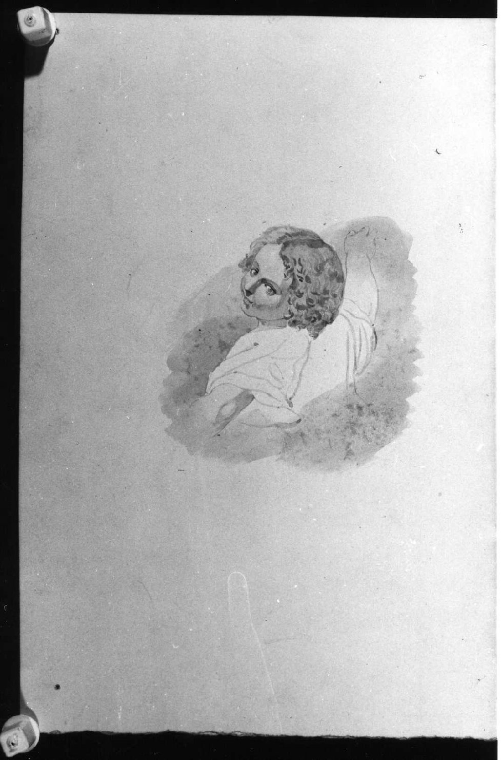 testa di bambino (disegno) di Busato Giovanni (sec. XIX)