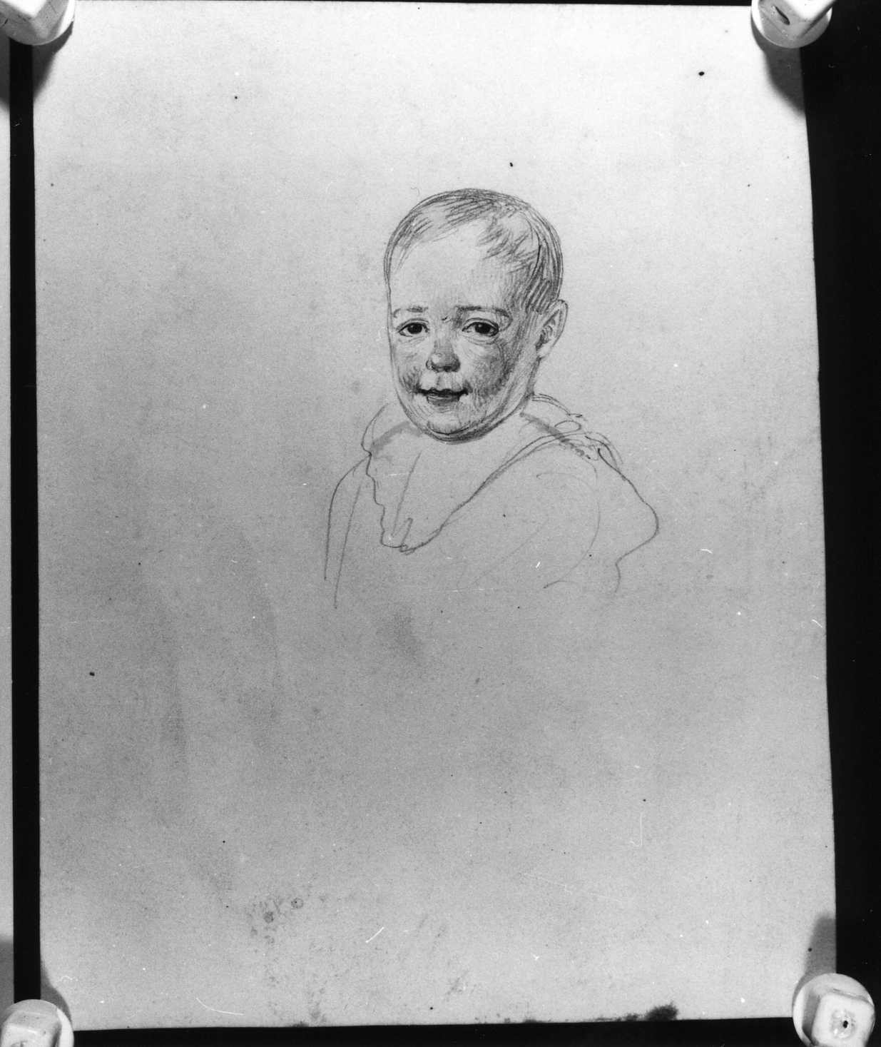 testa di bambino (disegno) di Busato Giovanni (sec. XIX)