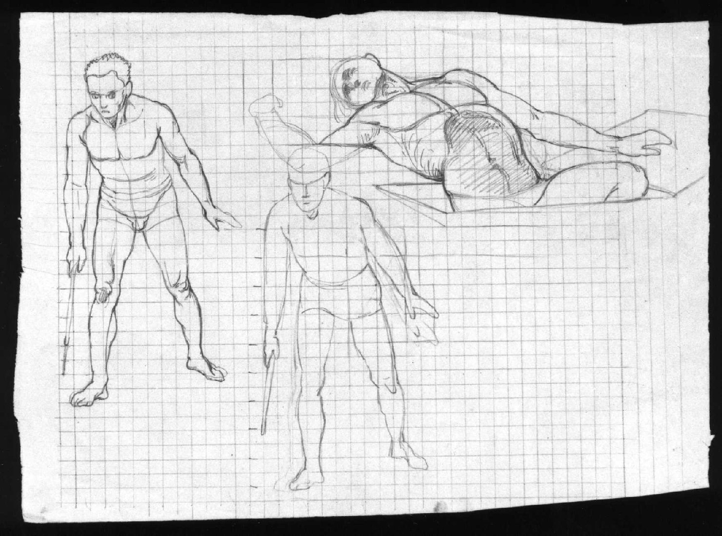 figure maschili nude (disegno, serie) di Busato Giovanni (sec. XIX)