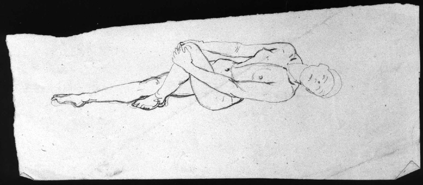 figura femminile distesa (disegno, serie) di Busato Giovanni (sec. XIX)