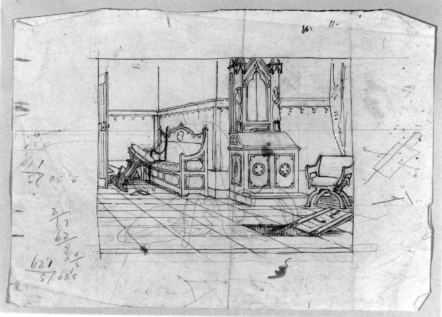 interno (disegno, serie) di Busato Giovanni (sec. XIX)