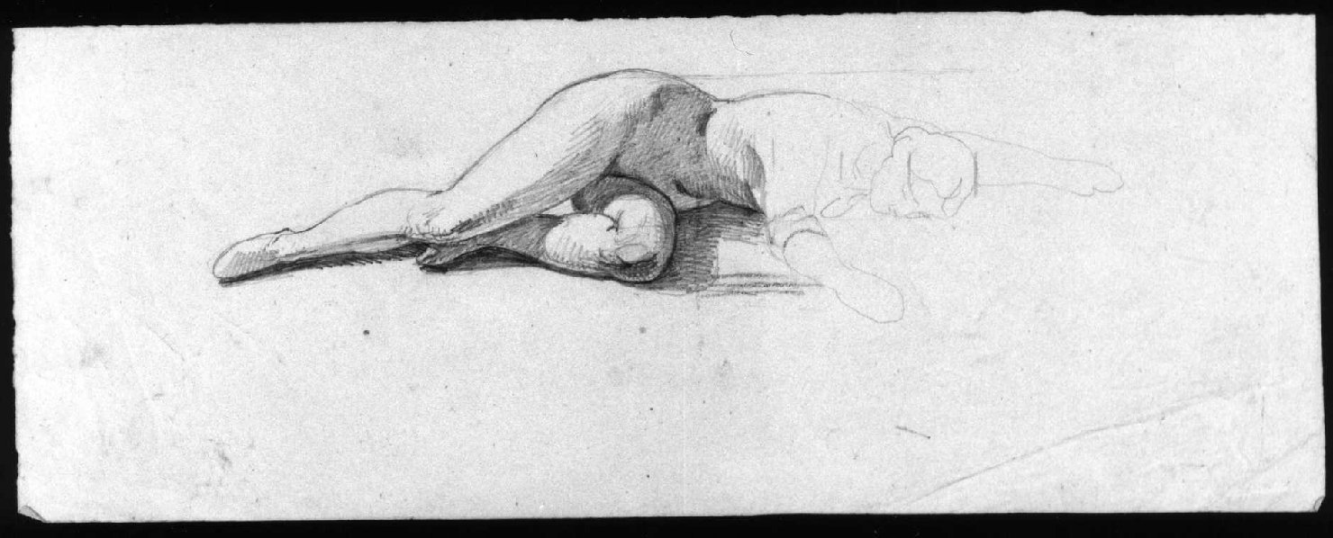 figura femminile distesa (disegno, serie) di Busato Giovanni (sec. XIX)