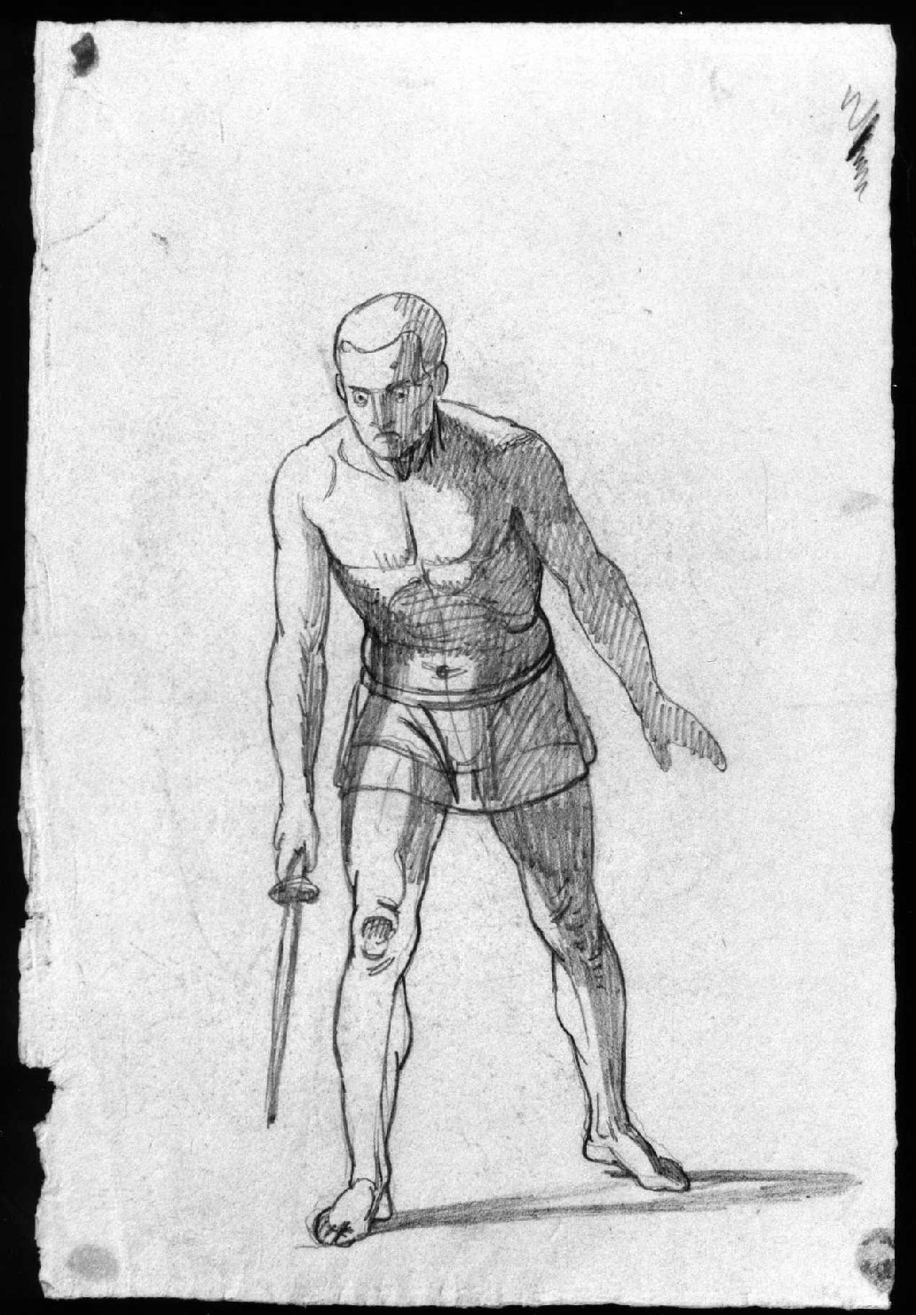 figura maschile (disegno, serie) di Busato Giovanni (sec. XIX)