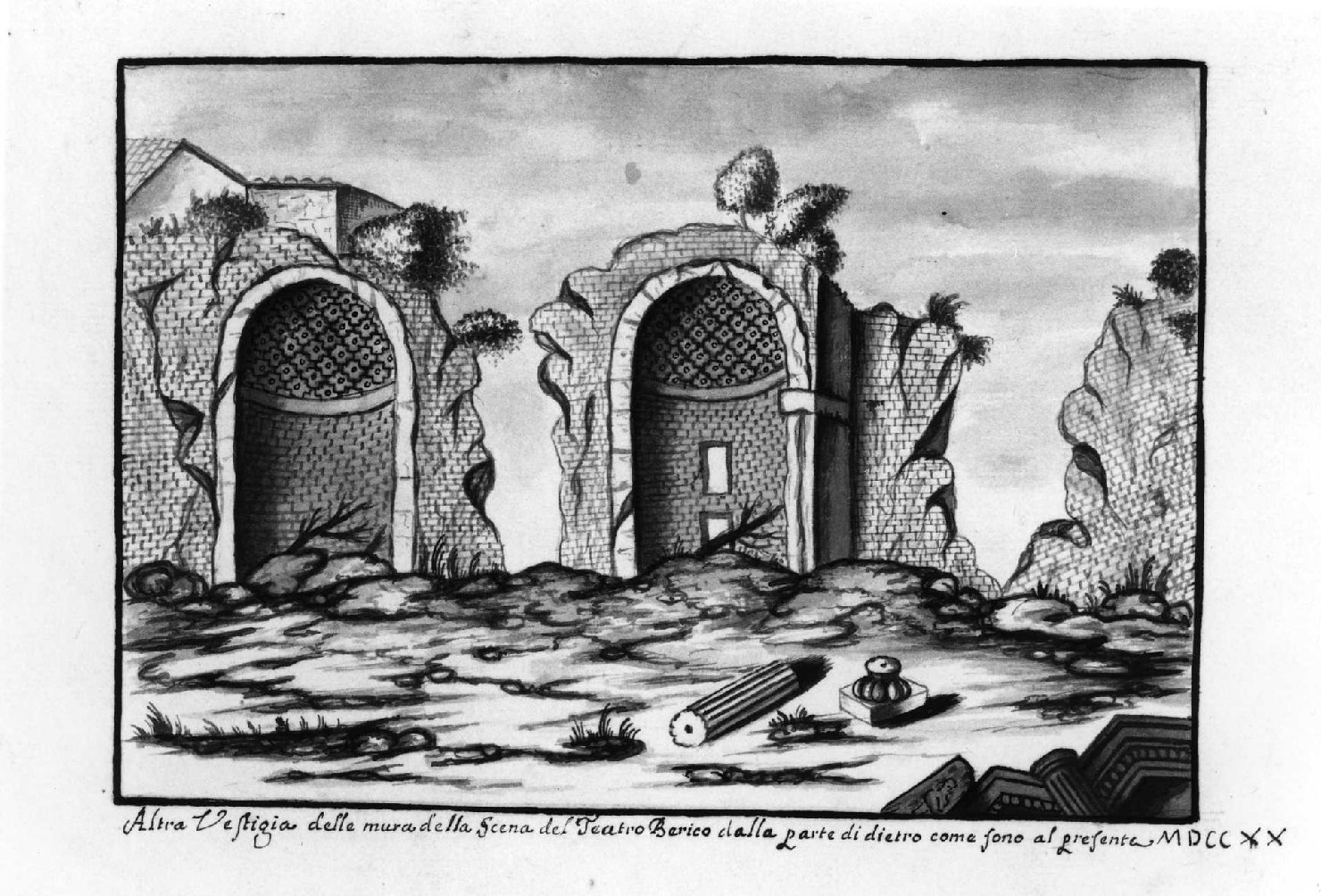 teatro Berga a Vicenza (disegno) di Tornieri Arnaldo Secondo Giacomo (sec. XVIII)