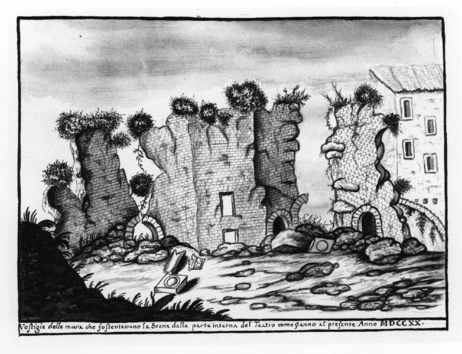 teatro Berga a Vicenza (disegno) di Tornieri Arnaldo Secondo Giacomo (sec. XVIII)