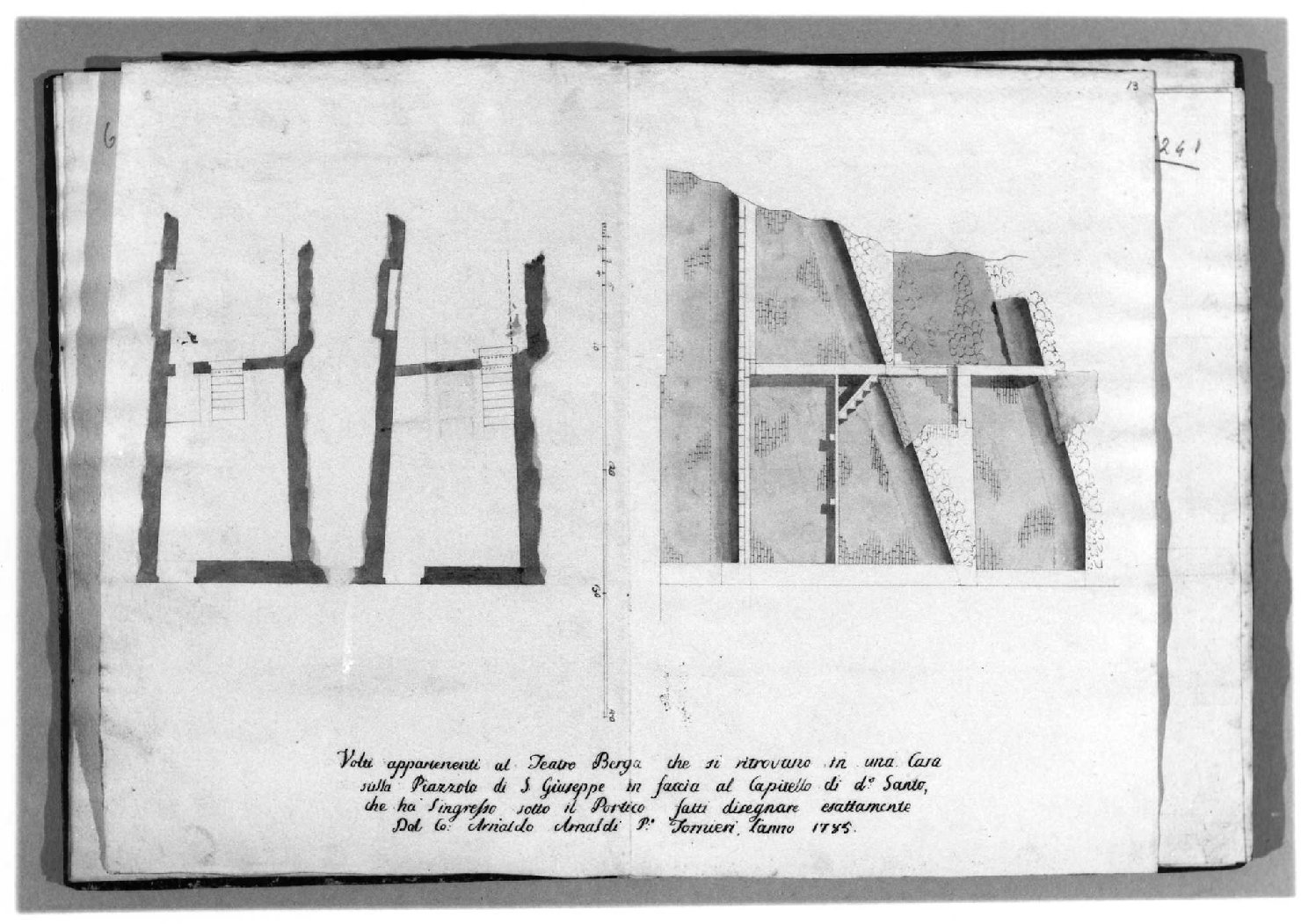 teatro Berga a Vicenza (disegno) di Sbirego Giovanni (sec. XVIII)