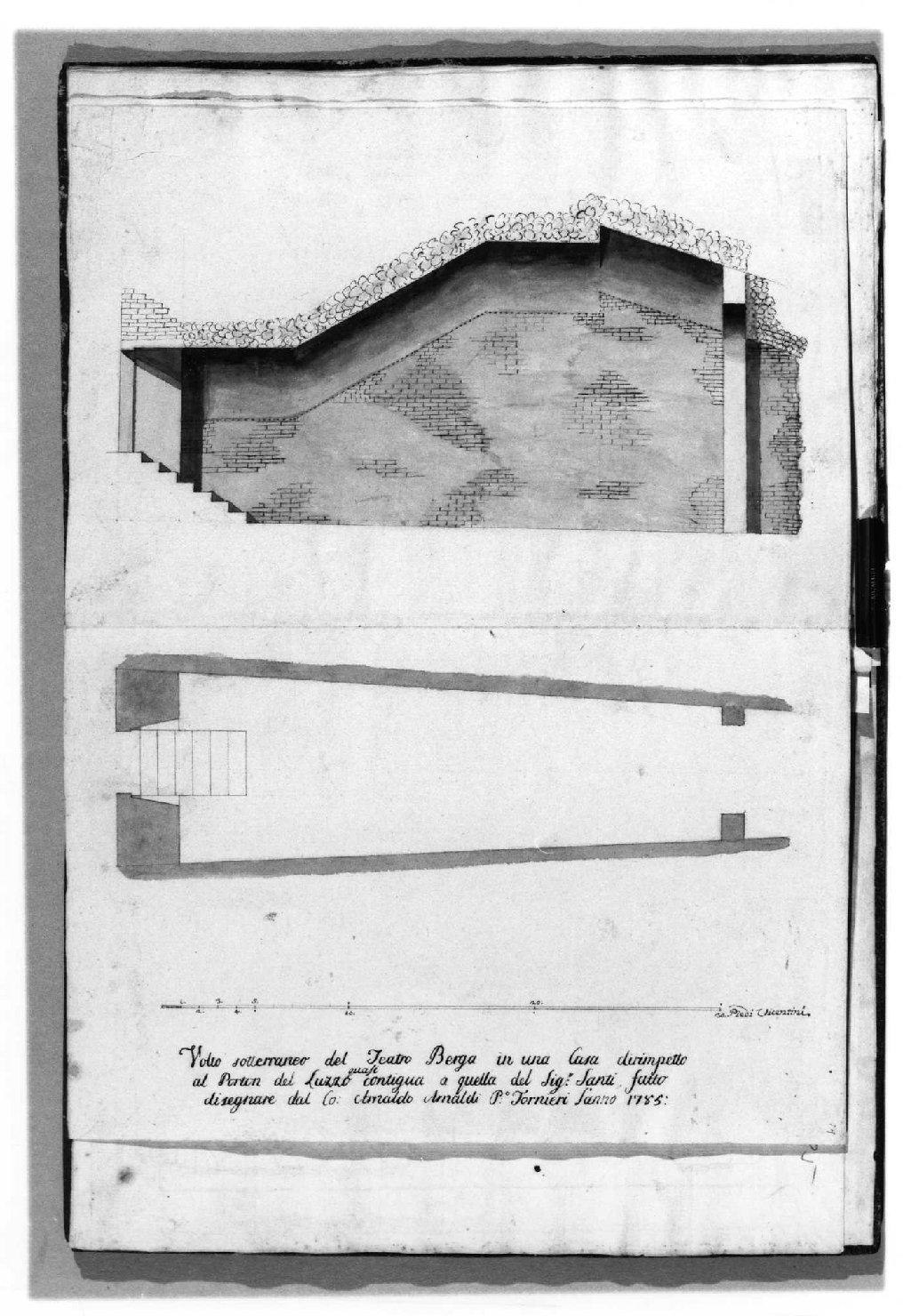 teatro Berga a Vicenza (disegno) di Sbirego Giovanni (sec. XVIII)