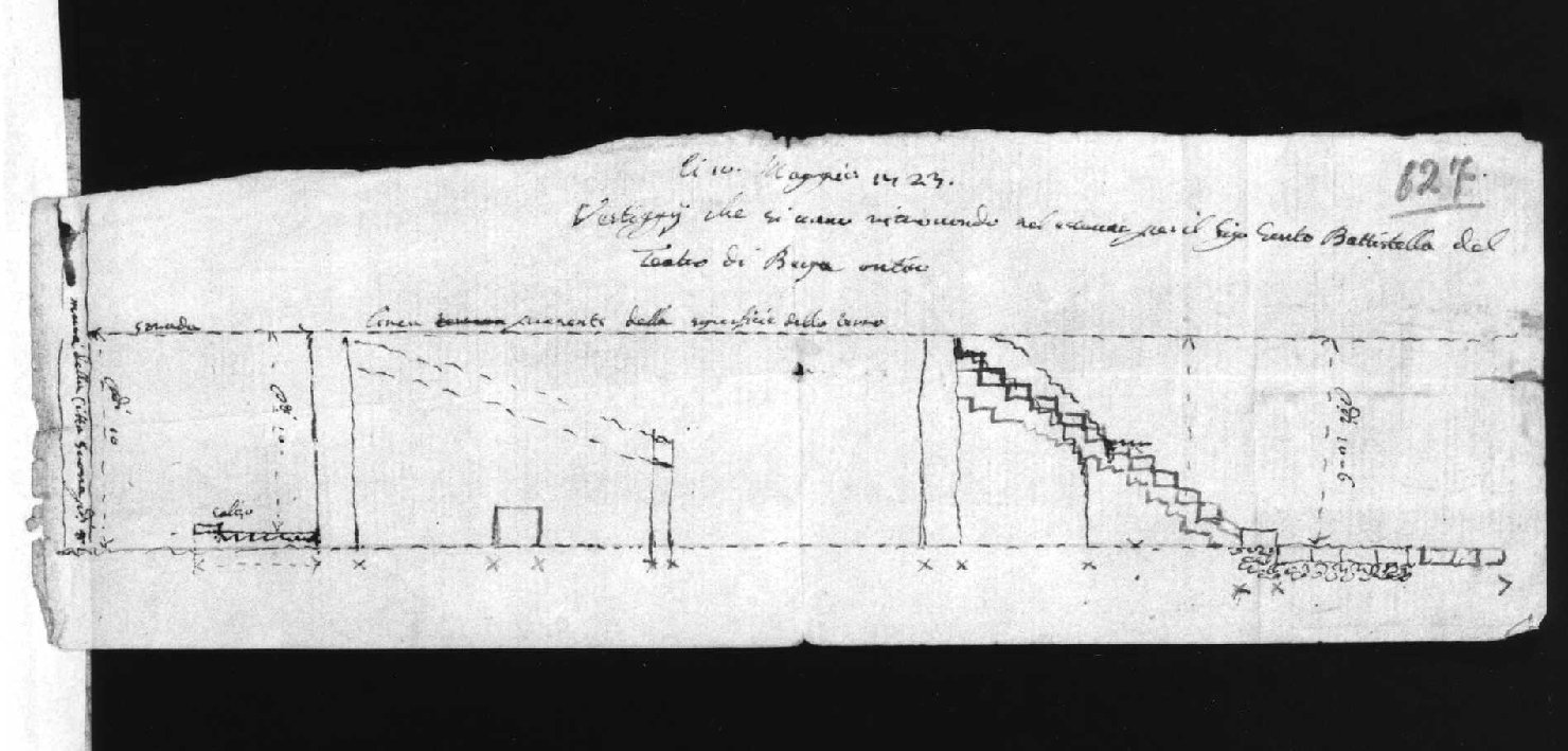 teatro Berga a Vicenza (disegno) di Zago Ortensio (sec. XVIII)