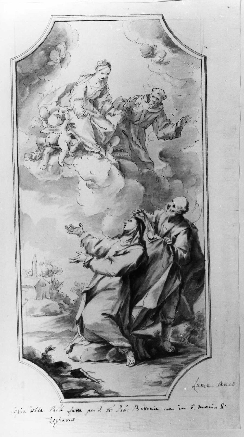 Madonna e Santi (disegno) di De Pieri Giovanni Antonio detto Zoppo Vicentino (sec. XVIII)