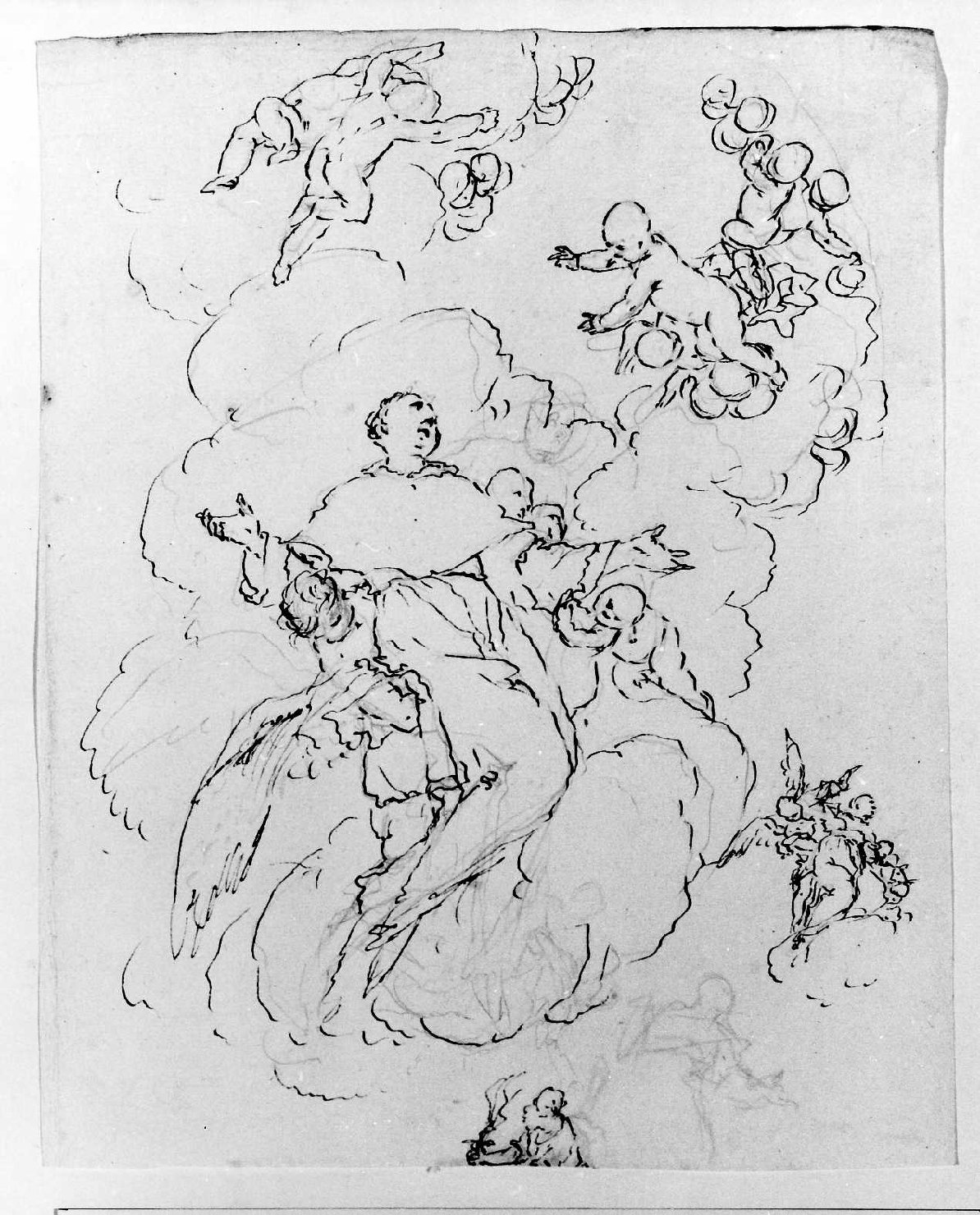 apparizione di Gesù Bambino a Sant'Antonio da Padova (disegno) di De Pieri Giovanni Antonio detto Zoppo Vicentino (sec. XVIII)