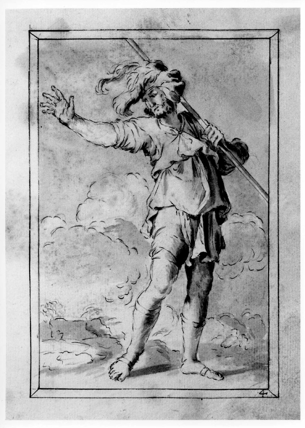 figura maschile (disegno, serie) di Marinali Francesco (sec. XVIII)