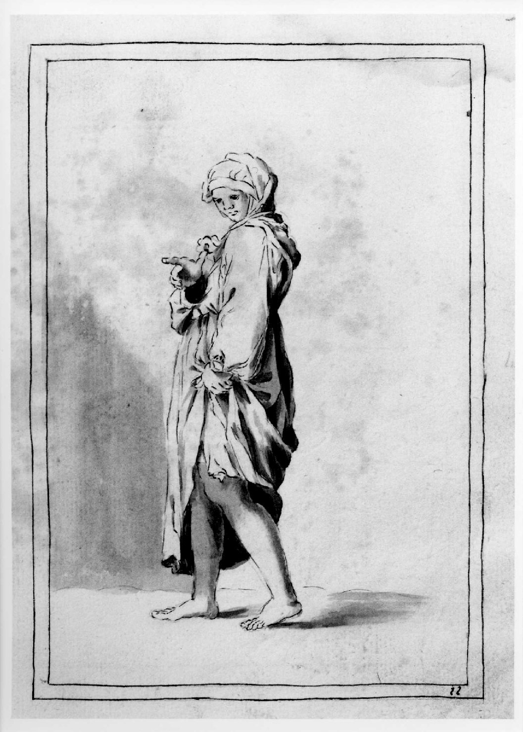 figura femminile (disegno, serie) di Marinali Francesco (sec. XVIII)