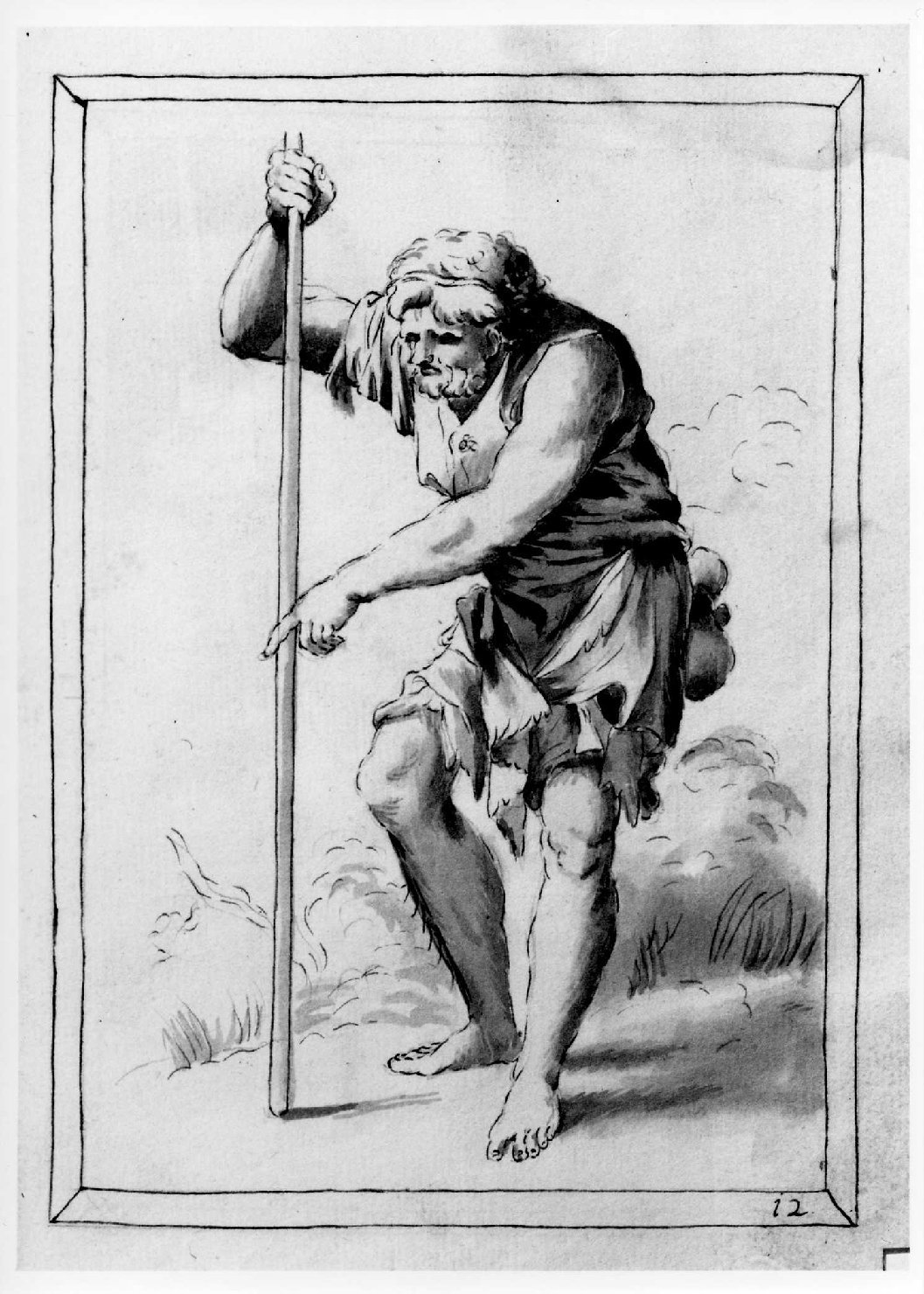 figura maschile (disegno, serie) di Marinali Francesco (sec. XVIII)