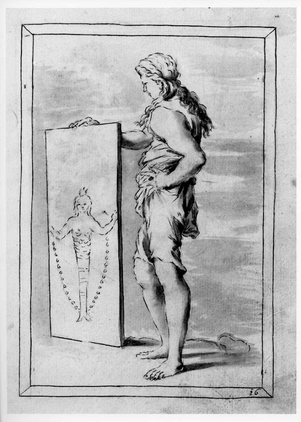 figura femminile (disegno, serie) di Marinali Francesco (sec. XVIII)