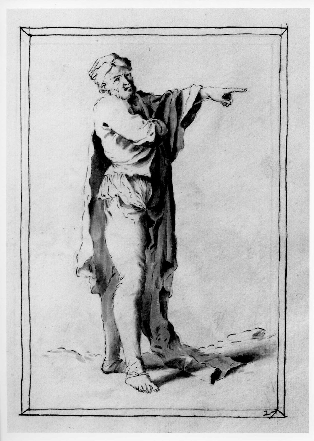 figura maschile (disegno, serie) di Marinali Francesco (sec. XVIII)