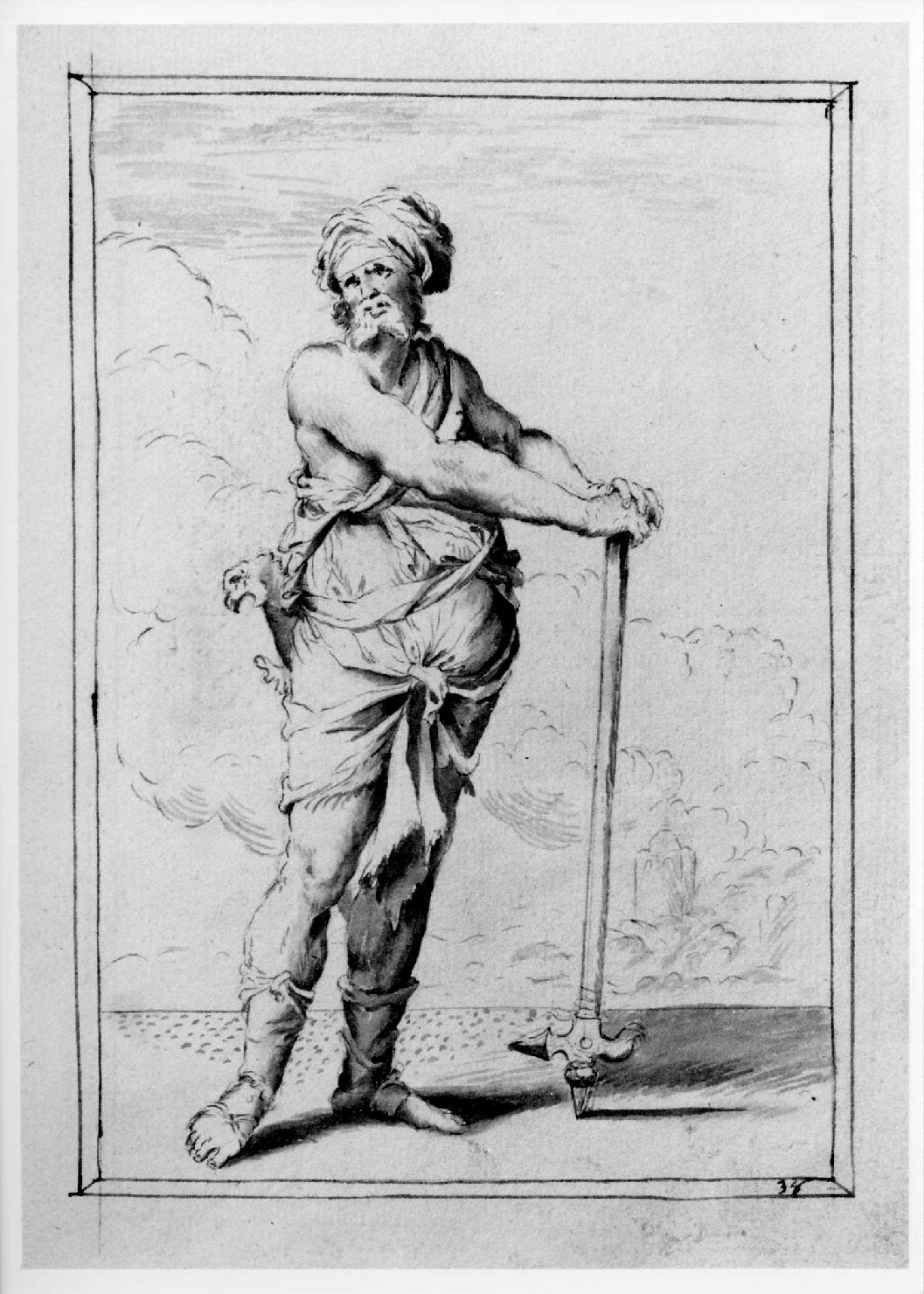 figura maschile (disegno, serie) di Marinali Francesco (sec. XVIII)