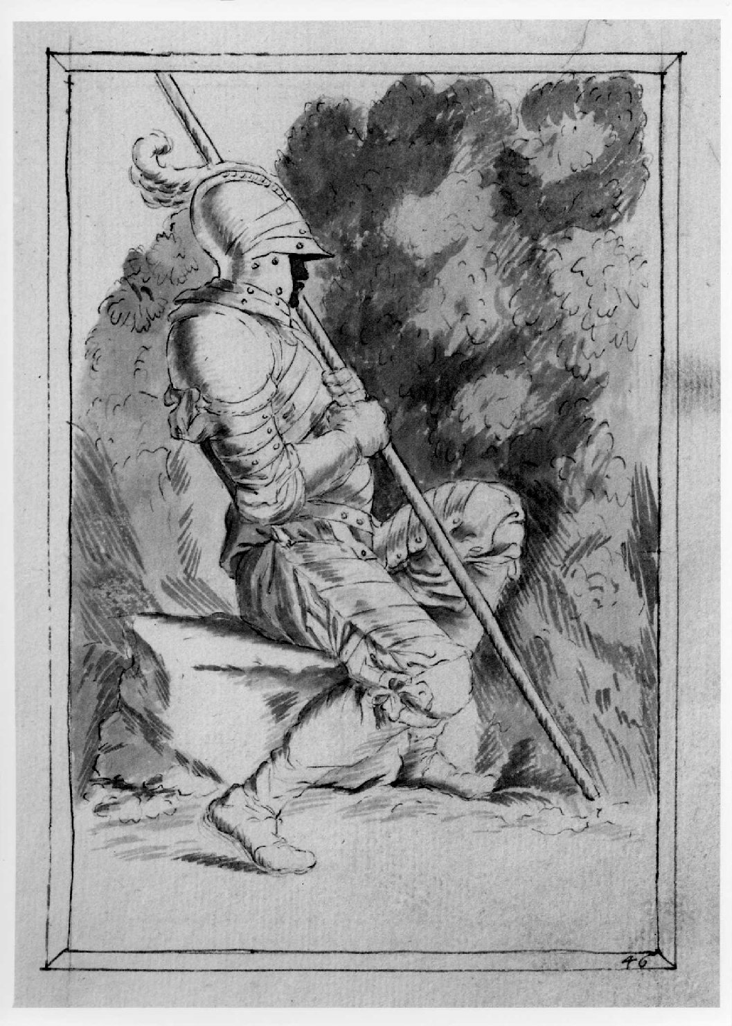 soldato (disegno, serie) di Marinali Francesco (sec. XVIII)