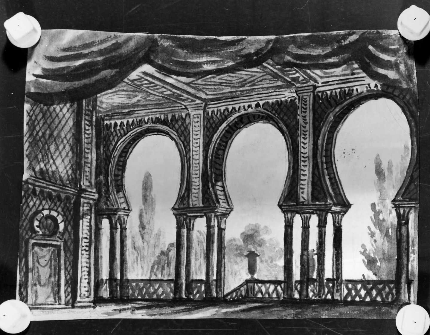 scenografia teatrale (disegno) di Picutti Giovanni (attribuito) (sec. XIX)