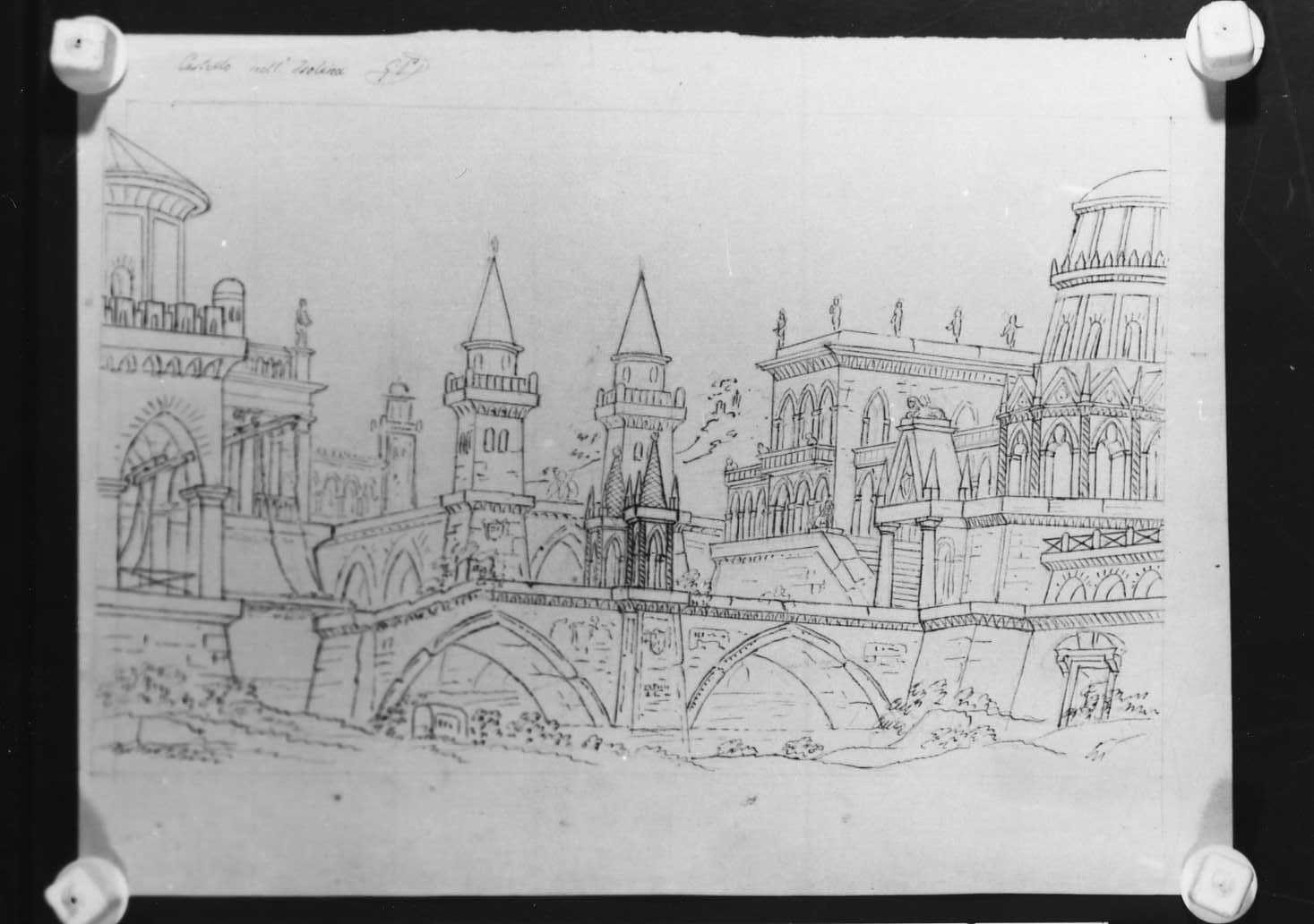 scenografia teatrale (disegno) di Picutti Giovanni (sec. XIX)