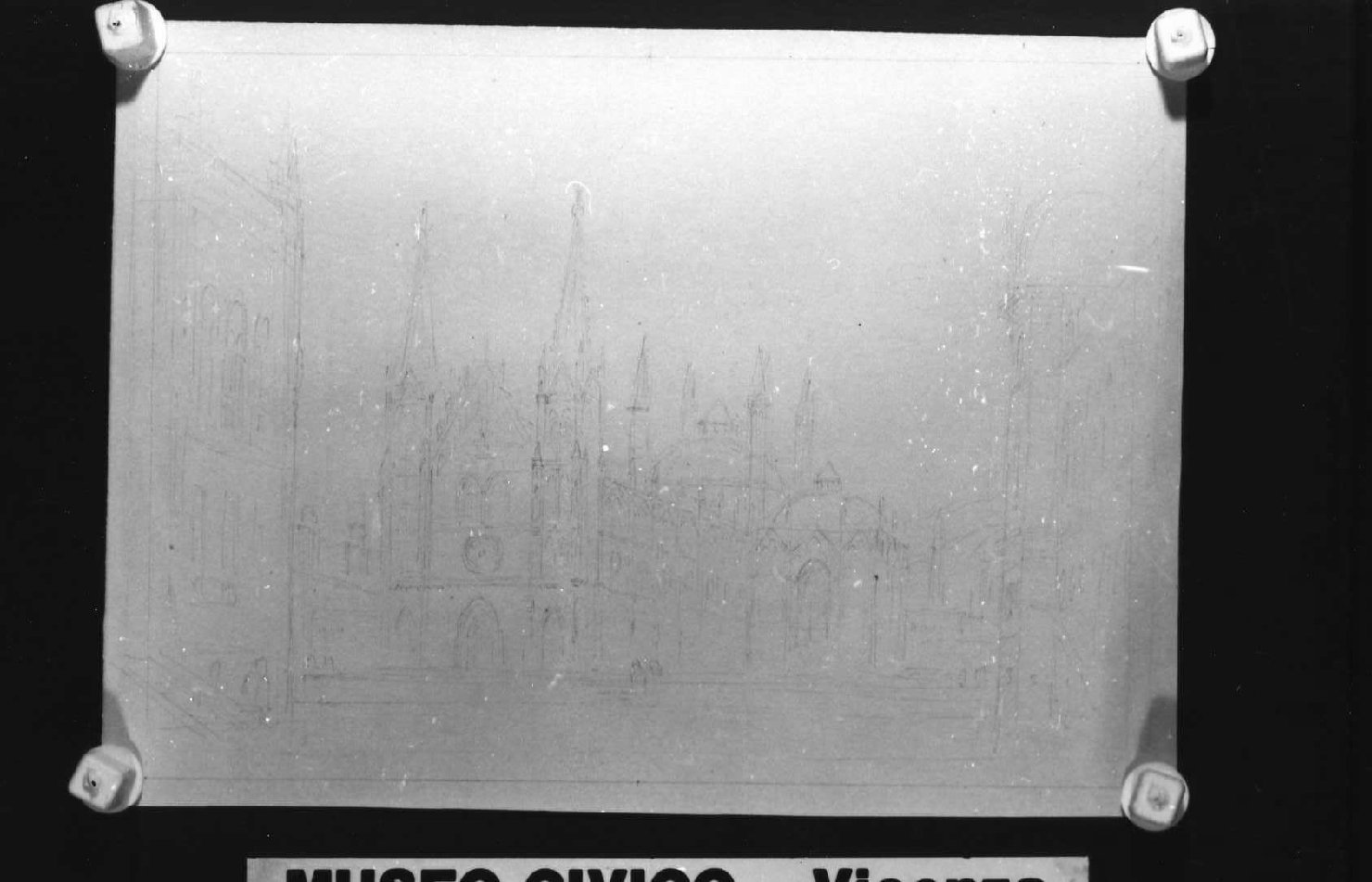 veduta di città (disegno) di Picutti Giovanni (sec. XIX)