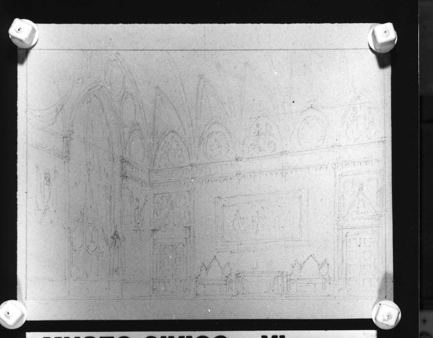 interno (disegno) di Picutti Bartolomeo (sec. XIX)