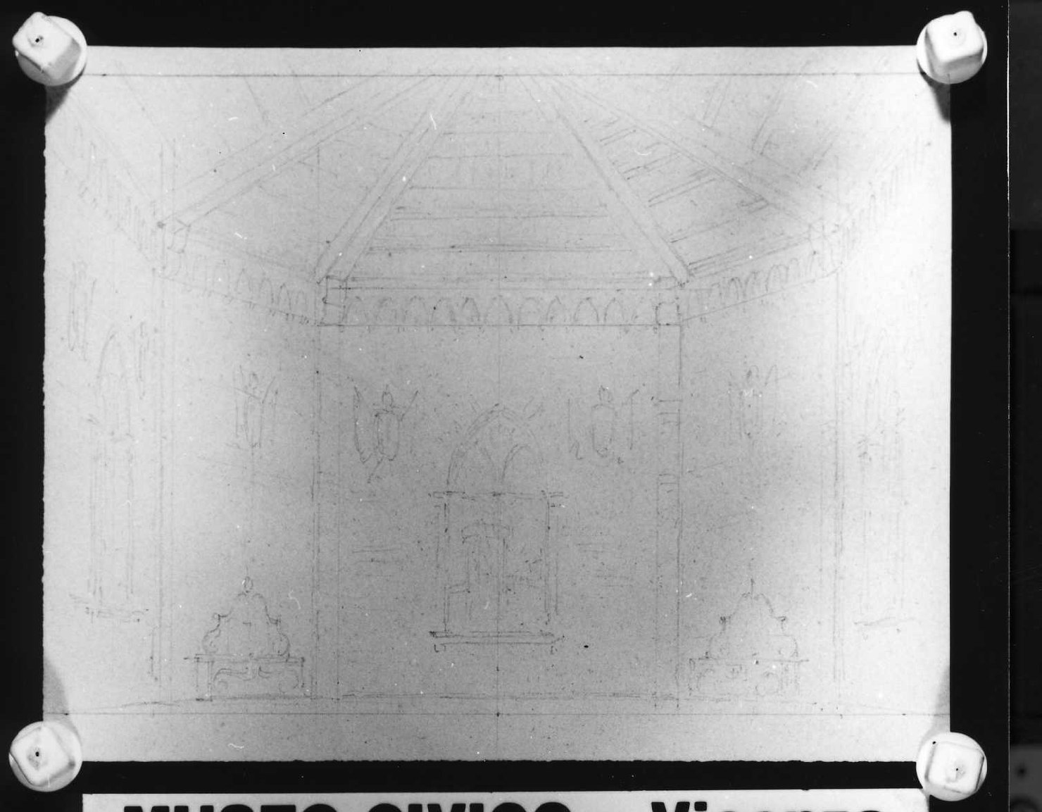 interno (disegno) di Picutti Bartolomeo (sec. XIX)