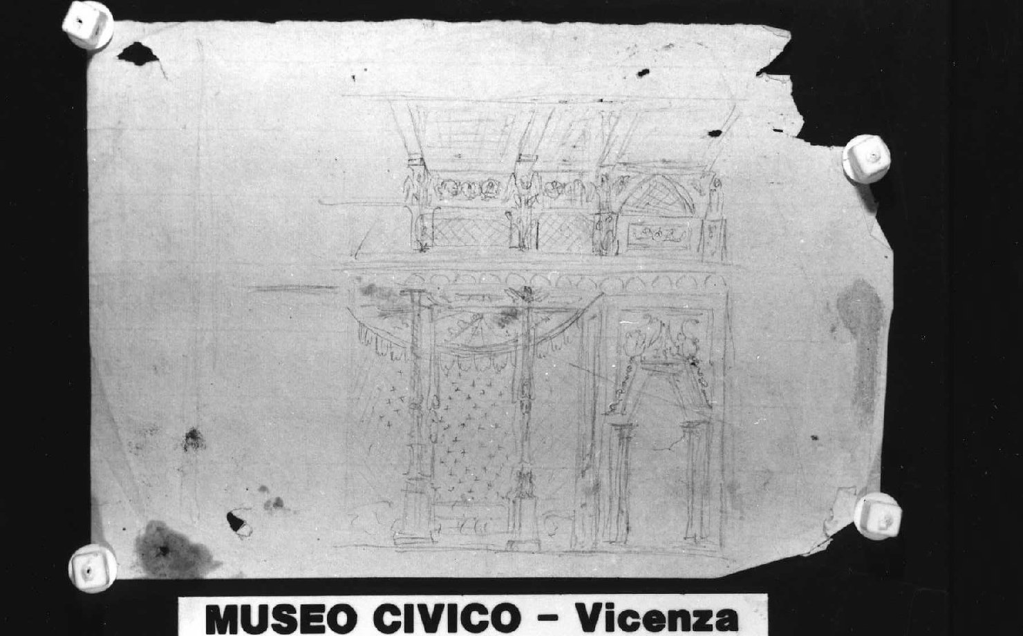scenografia teatrale (disegno) di Picutti Bartolomeo (sec. XIX)